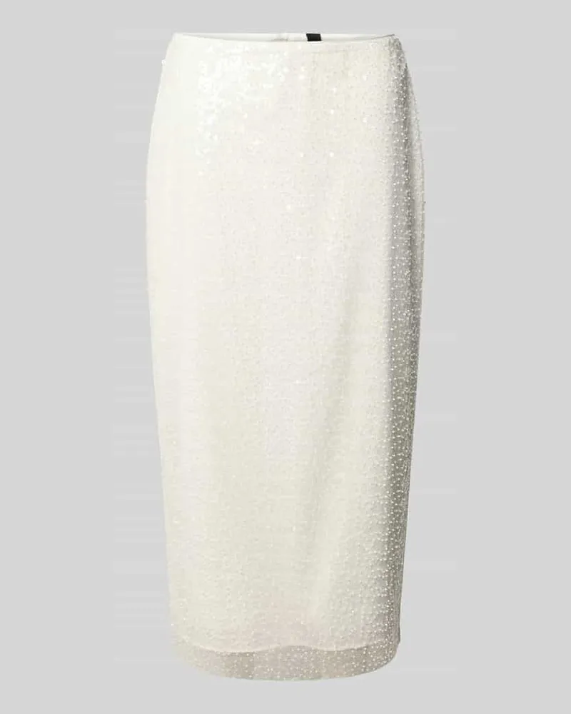 Marc Cain Bleistiftrock mit rückseitigem Gehschlitz Offwhite