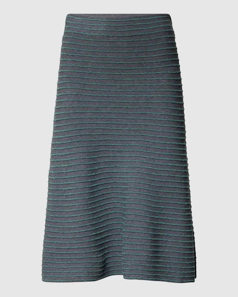 Emporio Armani Knielanger Rock mit Streifenmuster Mittelgrau