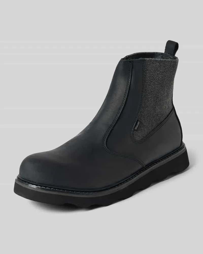 Blauer Chelsea Boots aus Rindsnappa mit Profilsohle Black