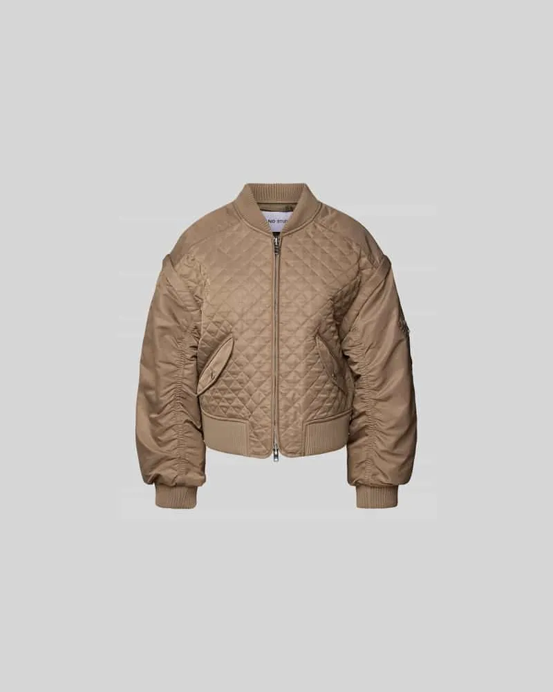 STAND Steppjacke mit Zweiwege-Reißverschluss Taupe