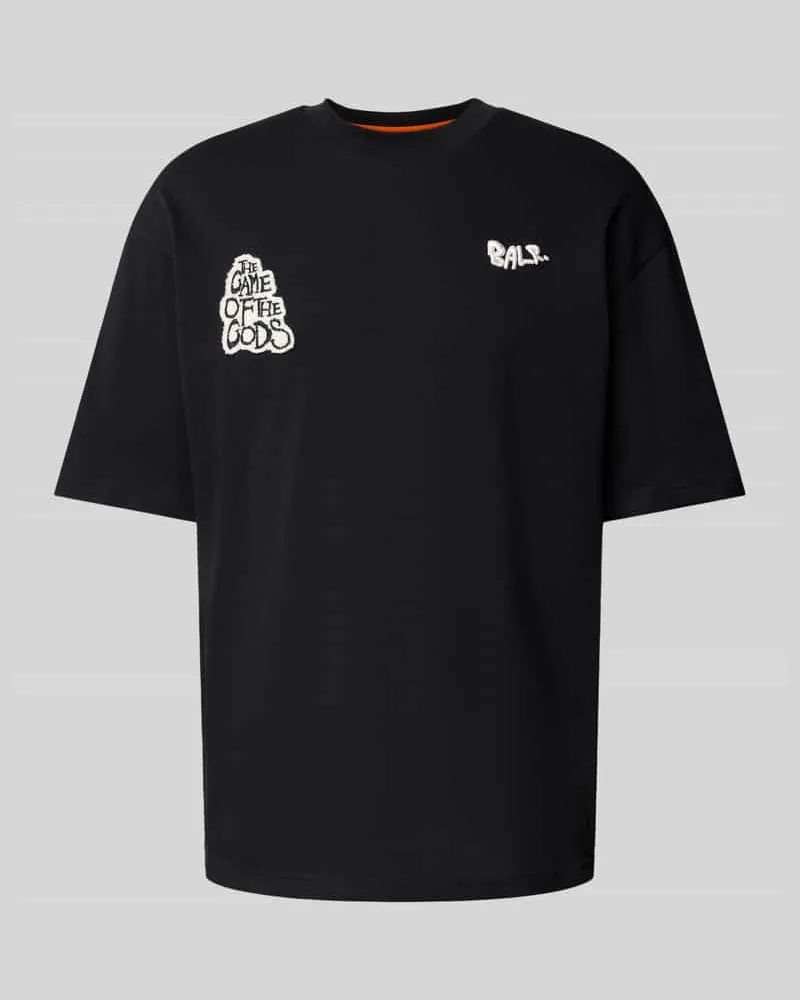 BALR. T-Shirt mit Label-Stitching Modell 'Game of the Gods Graffiti Black