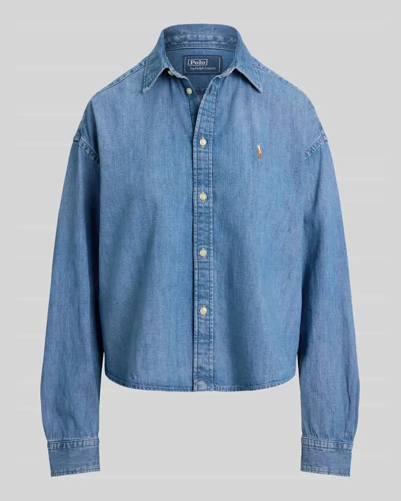 Ralph Lauren Relaxed Fit Jeansbluse aus reiner Baumwolle Jeansblau