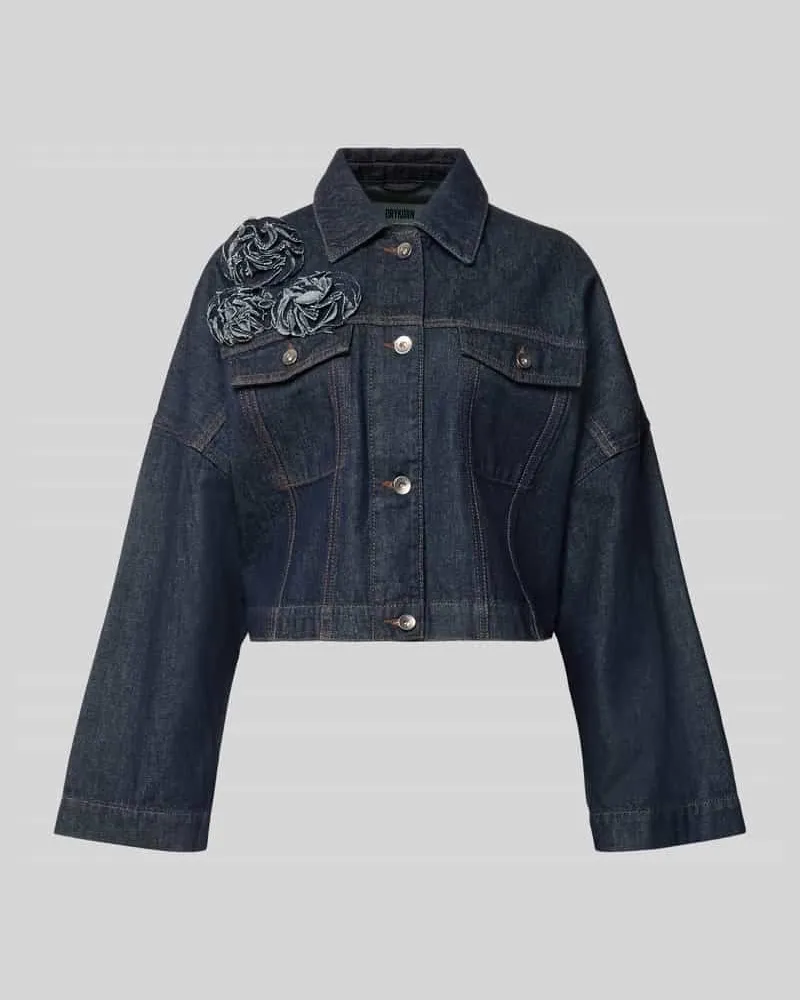 Drykorn Cropped Jeansjacke aus reiner Baumwolle Dunkelblau