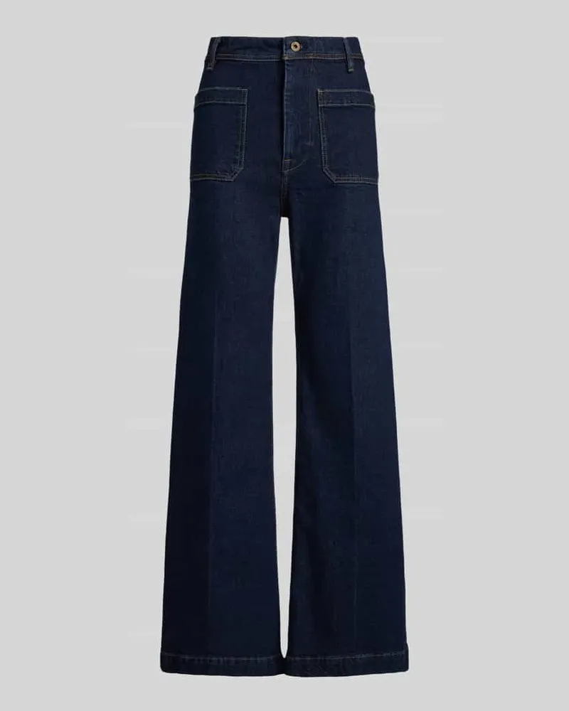 Ralph Lauren Wide Leg Jeans aus Baumwoll-Mix Dunkelblau