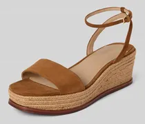 Wedges aus Leder mit Logo-Detail Modell 'LEONA