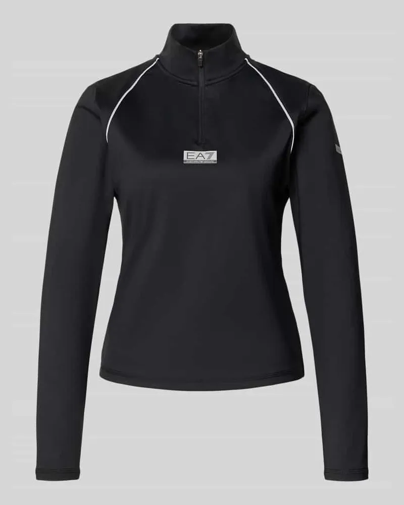 EA7 Funktionsshirt mit Stehkragen und Logo Black