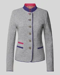 White Label Taillierter Blazer mit Stehkragen Hellgrau