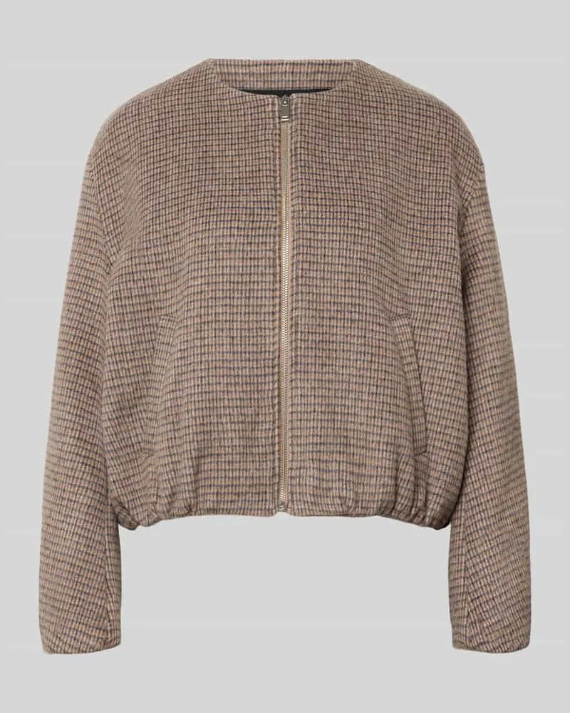 OPUS Bomberjacke Hessina mit Bindekragen Mittelbraun