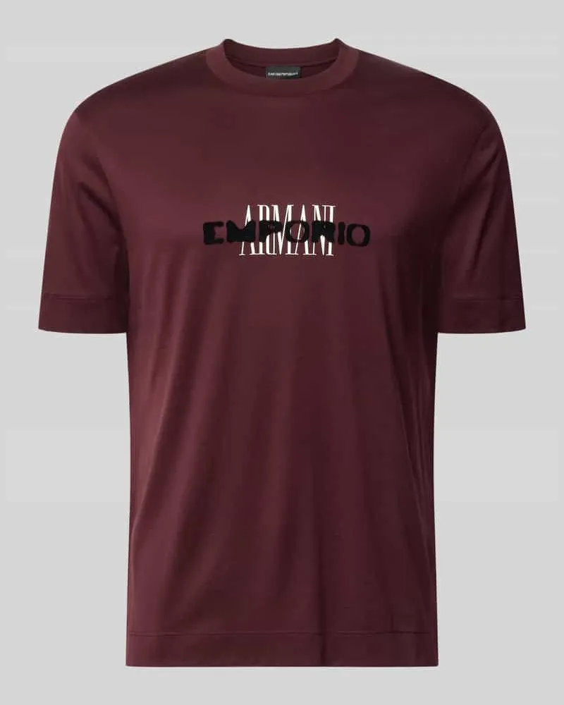 Emporio Armani T-Shirt mit Label-Print Bordeaux