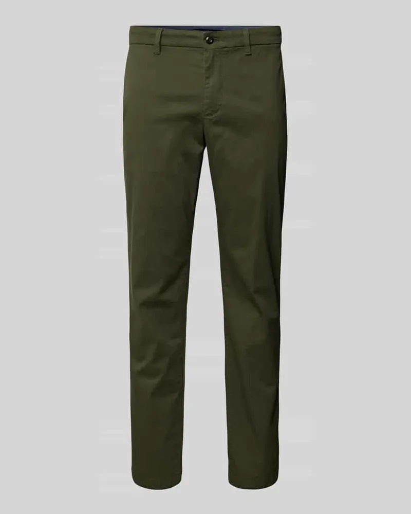 Tommy Hilfiger Straight Leg Chino mit Strukturmuster Modell 'DENTON Oliv