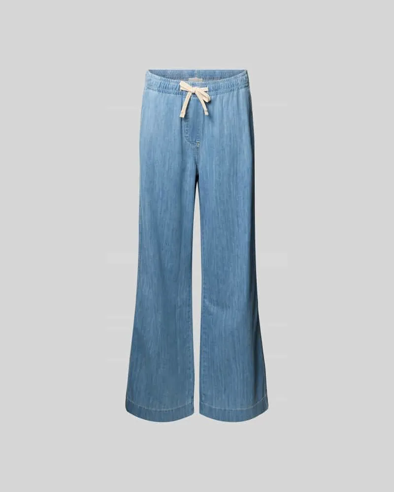 Juvia Wide Leg Stoffhose in Denim-Optik Hellblau