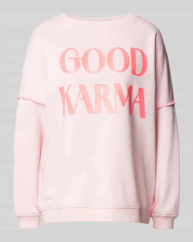 Miss Goodlife Sweatshirt mit Statement-Print Modell 'Good Karma Rose