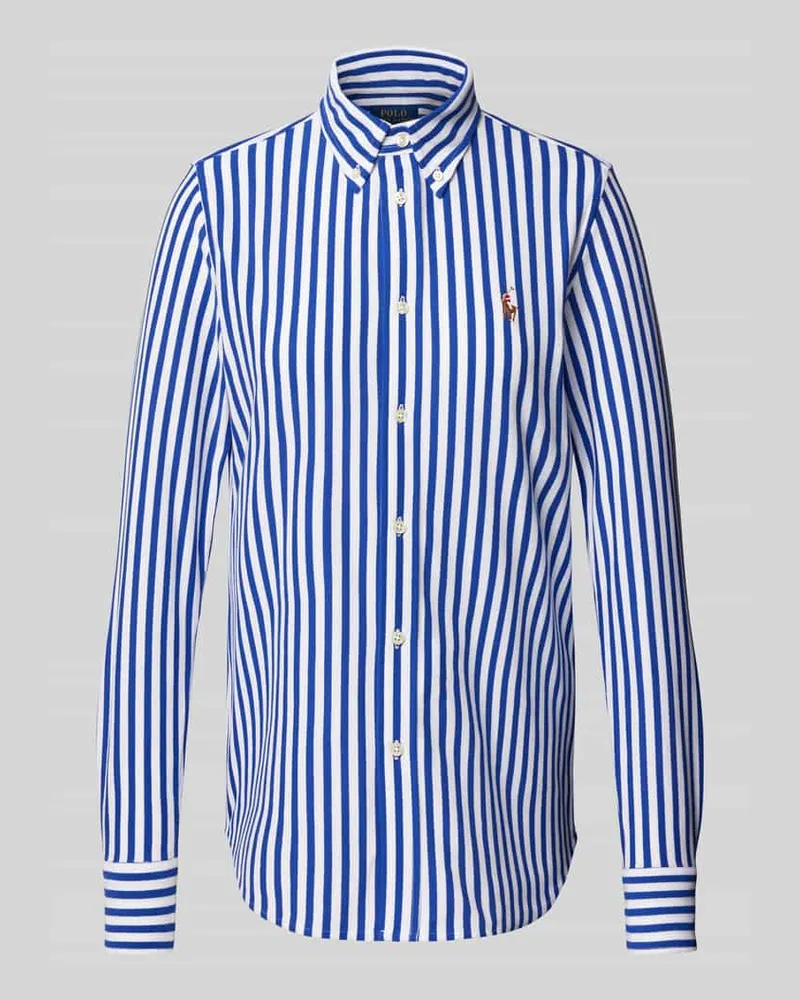Ralph Lauren Regular Fit Hemdbluse mit Logo-Stitching Blau