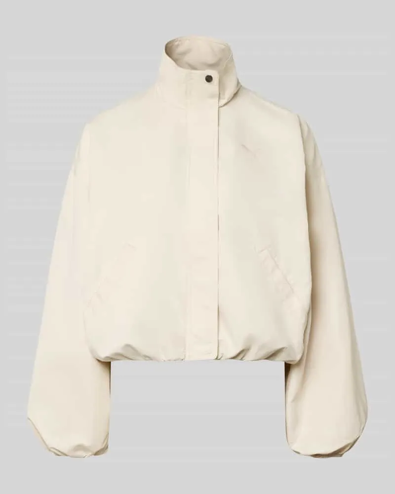 Puma Bomberjacke mit Stehkragen und Logo-Print Weiss