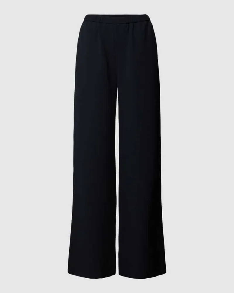 Emporio Armani Wide Leg Stoffhose mit elastischem Bund Marine