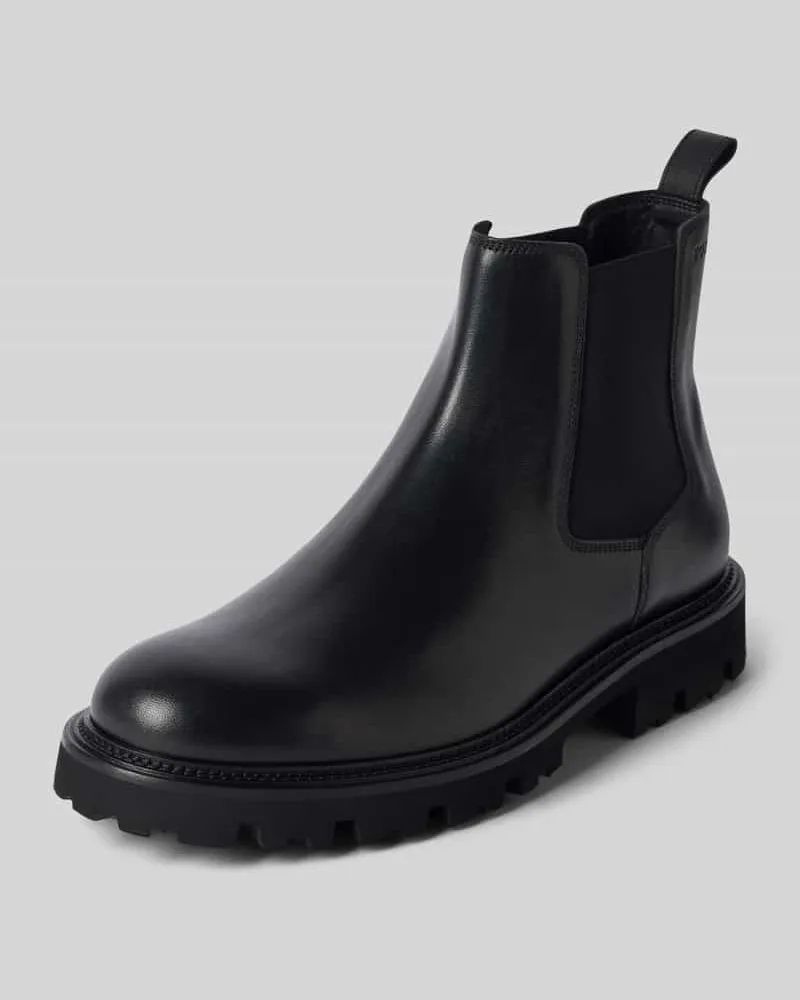 HUGO BOSS Chelsea Boots aus Leder mit Zugschlaufe Modell 'Julyo Black