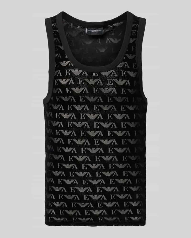 Emporio Armani Tanktop mit Logo-Muster Black