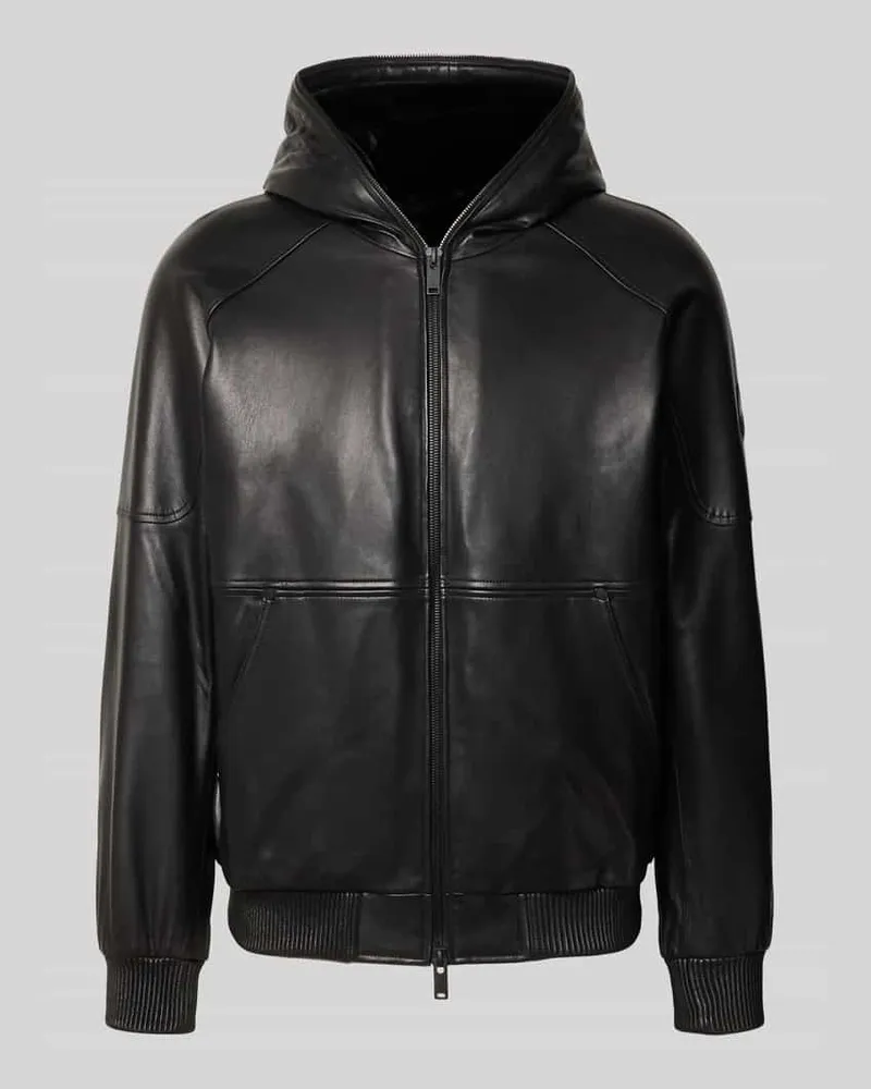 Moose Knuckles Jacke in Leder-Optik Black