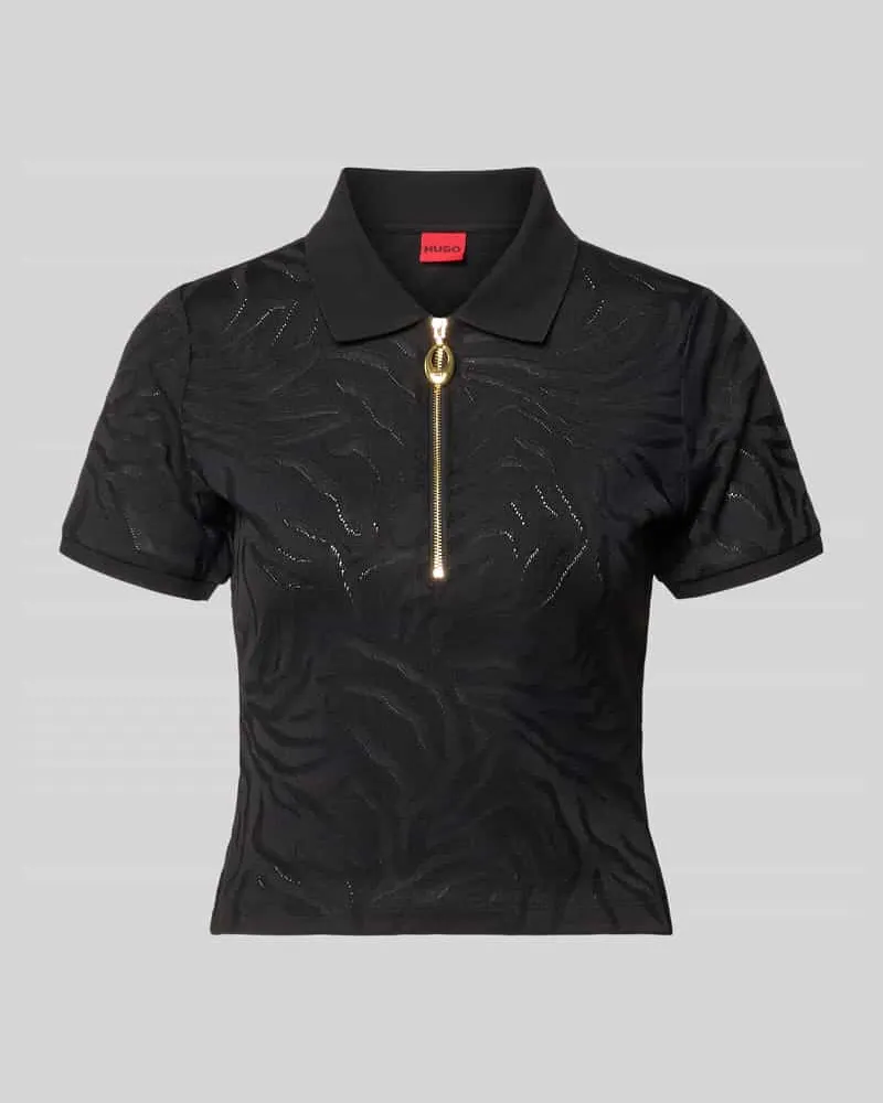 HUGO BOSS Regular Fit Poloshirt aus Viskose-Mix Modell 'DEMETRI Black