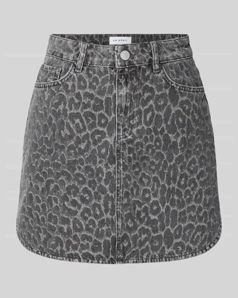 OH APRIL Minirock im 5-Pocket-Design Modell 'Milo Mittelgrau