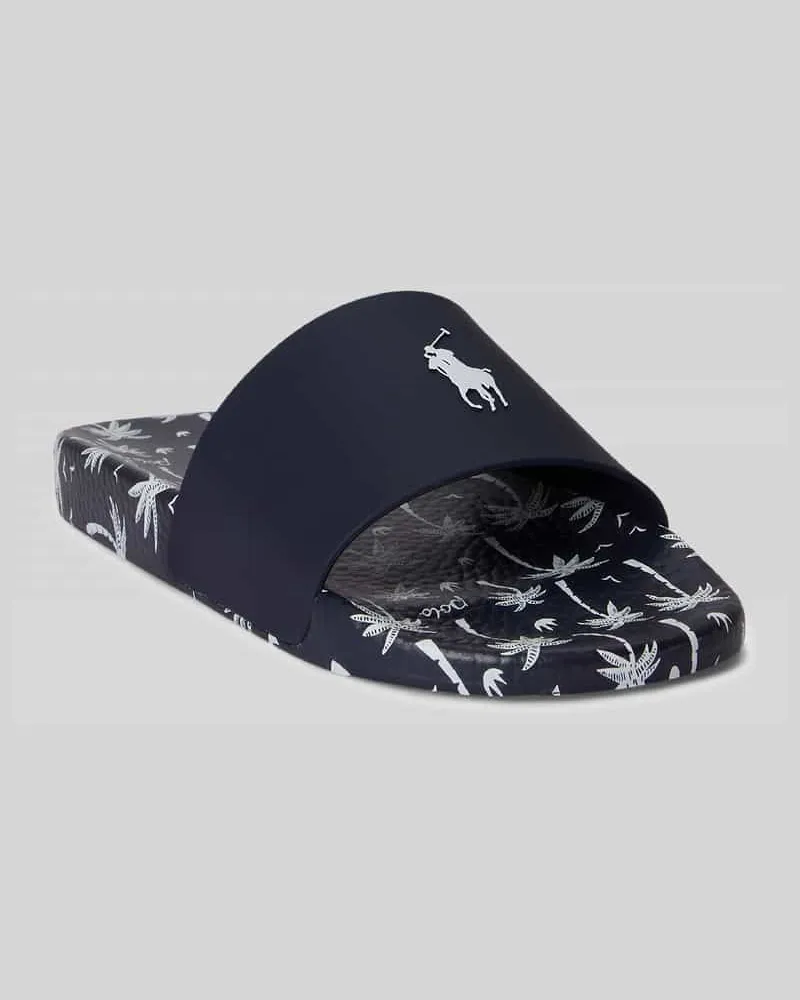 Ralph Lauren Badeschuhe mit Allover-Muster auf der Sohle Marine