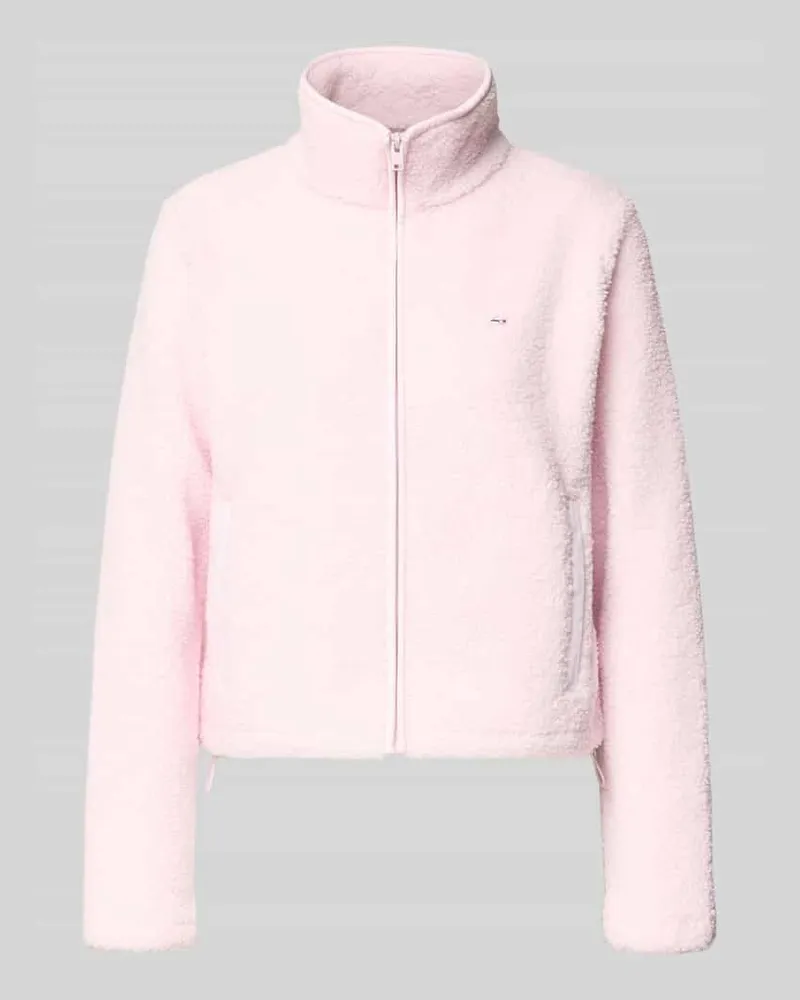 Tommy Hilfiger Regular Fit Teddy-Jacke mit verdecktem Reißverschluss Hellrosa