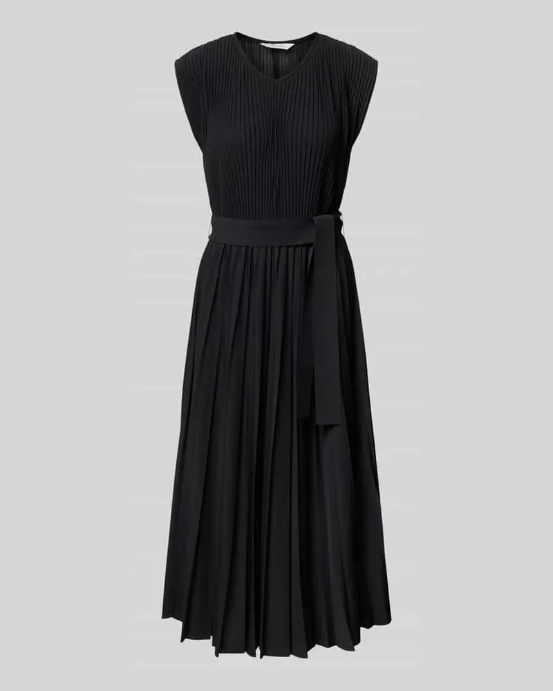 Max Mara Midikleid mit Plisseefalten Modell 'KISS Black