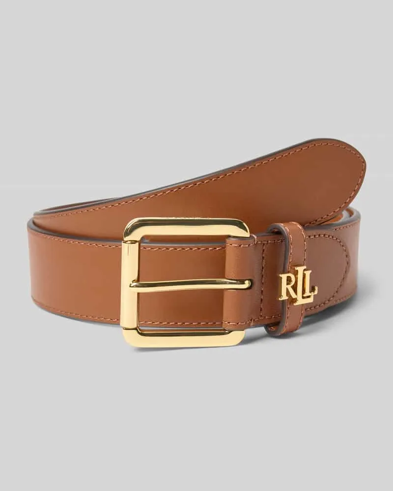 Ralph Lauren Ledergürtel mit Label-Applikation Cognac