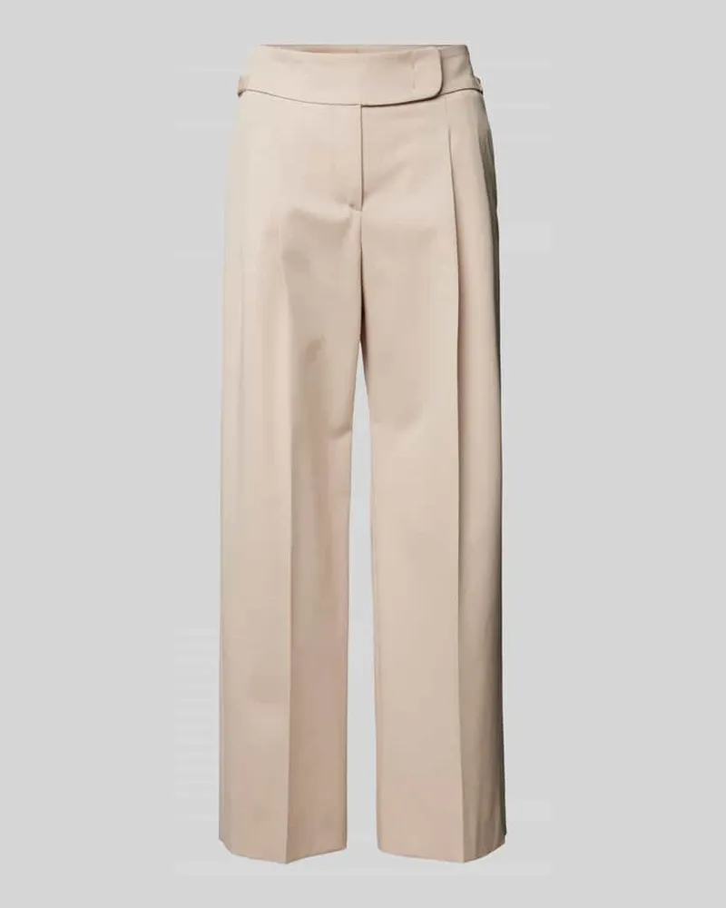 windsor. Wide Leg Bundfaltenhose mit verkürztem Schnitt Beige