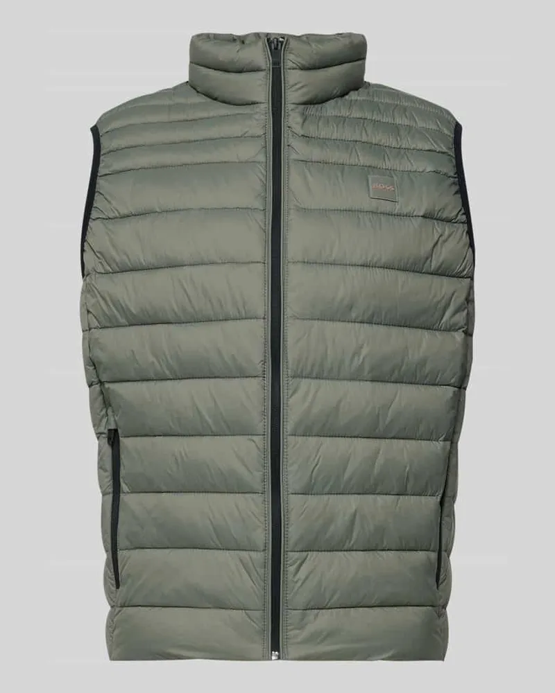 HUGO BOSS Regular Fit Steppweste mit Stehkragen Modell 'ODENO2 Oliv