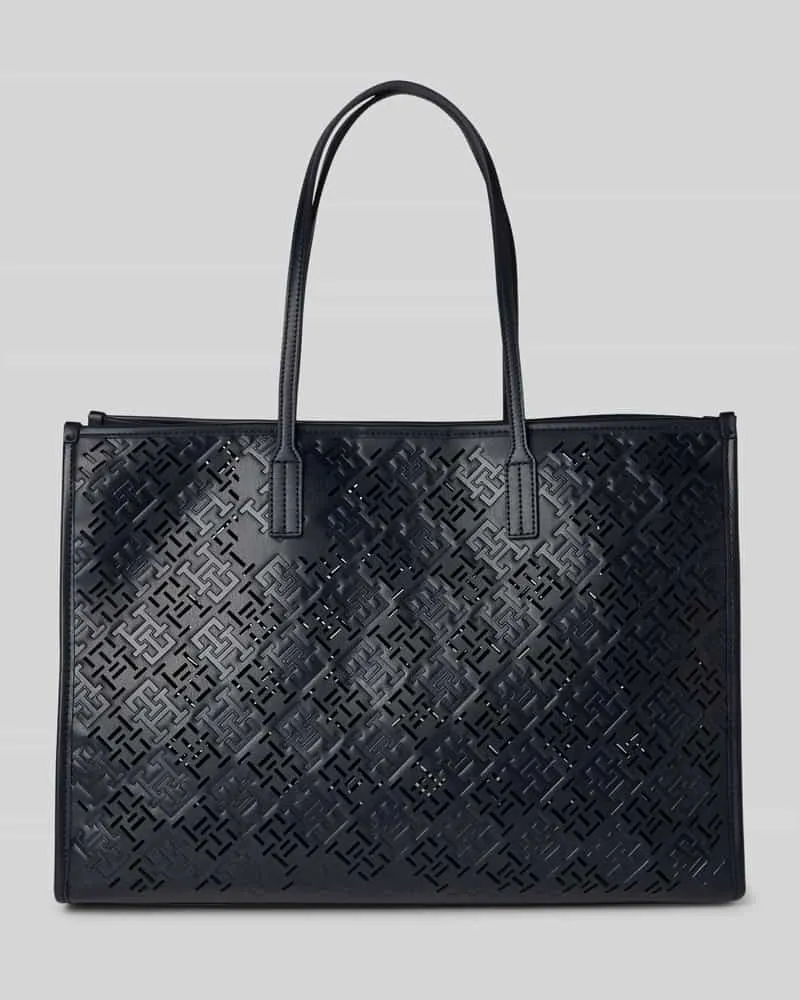 Tommy Hilfiger Tote Bag mit gestanztem Monogramm-Muster Marine