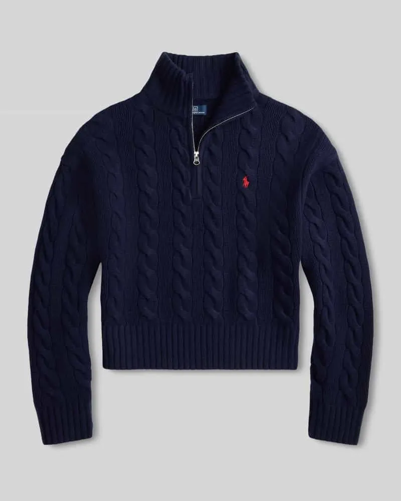 Ralph Lauren Regular Fit Troyer aus Woll-Mix Marine