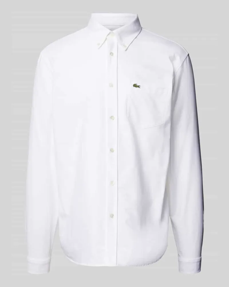 Lacoste Regular Fit Freizeithemd mit Logo-Patch Weiss