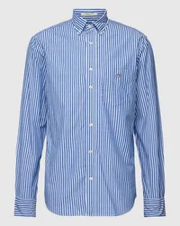 Gant Regular Fit Freizeithemd mit Streifenmuster Modell 'POPLIN Blau