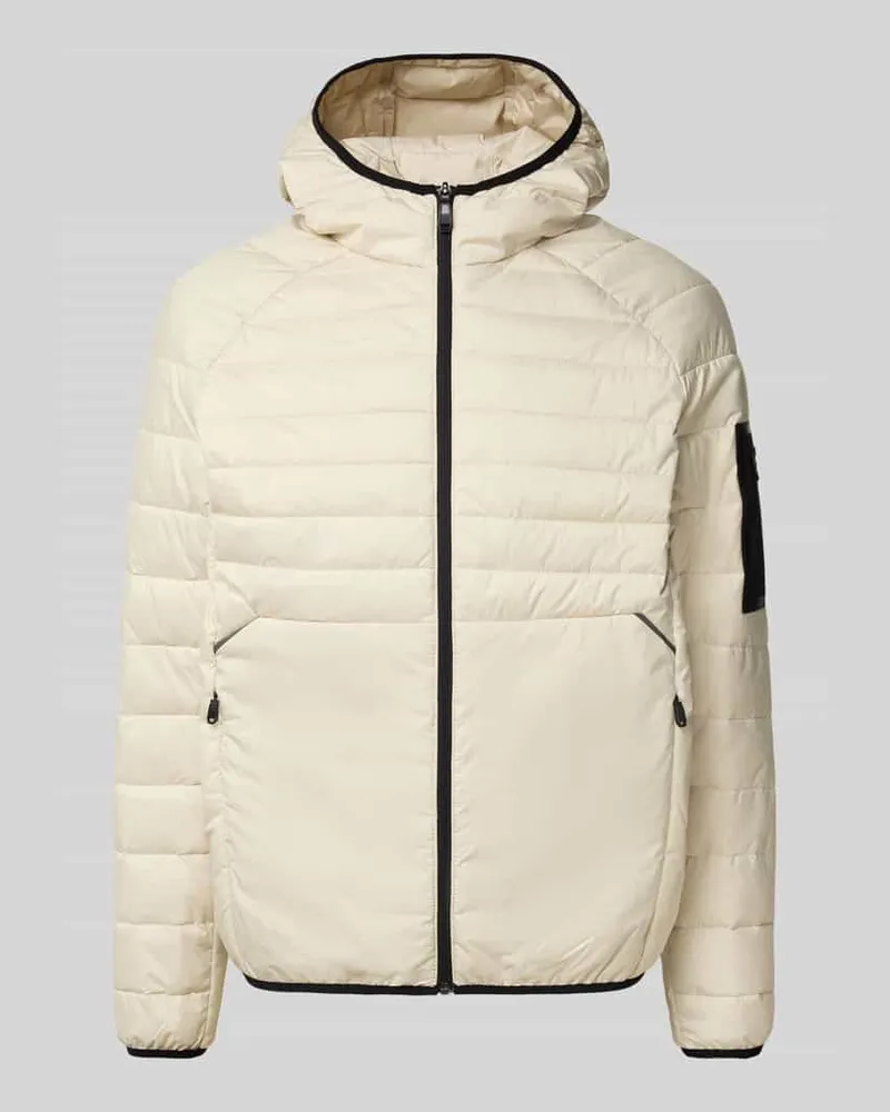 HUGO BOSS Regular Fit Steppjacke mit Reißverschlusstaschen Modell 'URBANEX Offwhite