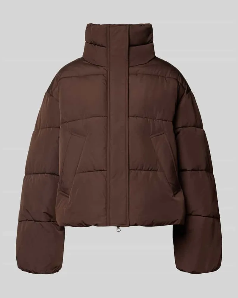 mbyM Regular Fit Steppjacke mit verdecktem Reißverschluss Modell 'Lezira Dunkelbraun