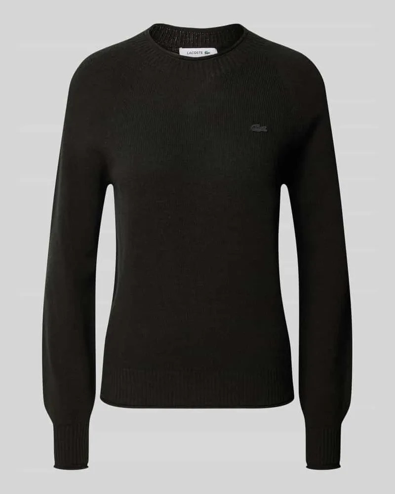Lacoste Regular Fit Pullover aus reiner Wolle Dunkelgruen