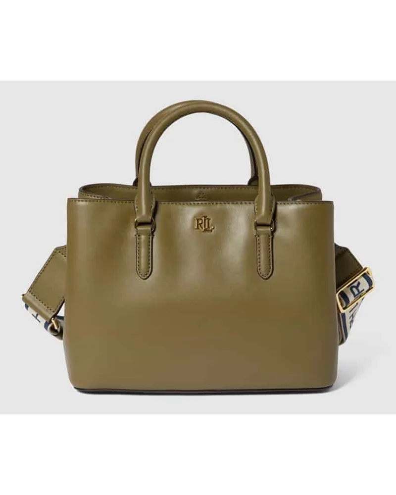 Ralph Lauren Satchel aus Leder mit Label-Applikation Modell 'MARCY Oliv