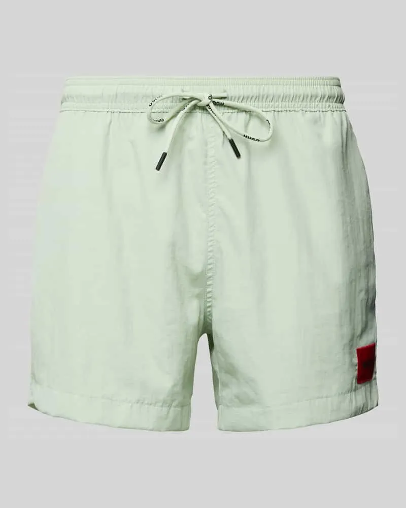 HUGO BOSS Badehose mit Label-Patch Modell 'Dominica Mint