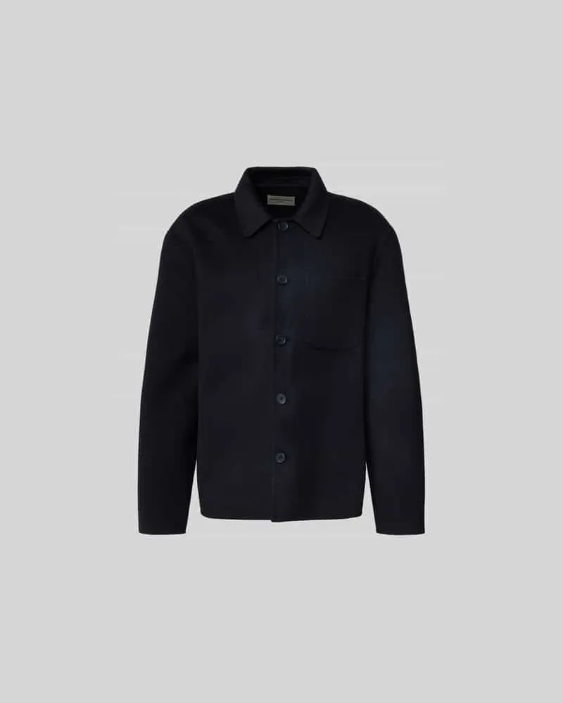 Officine Generale Hemdjacke mit Knopfleiste Dunkelblau