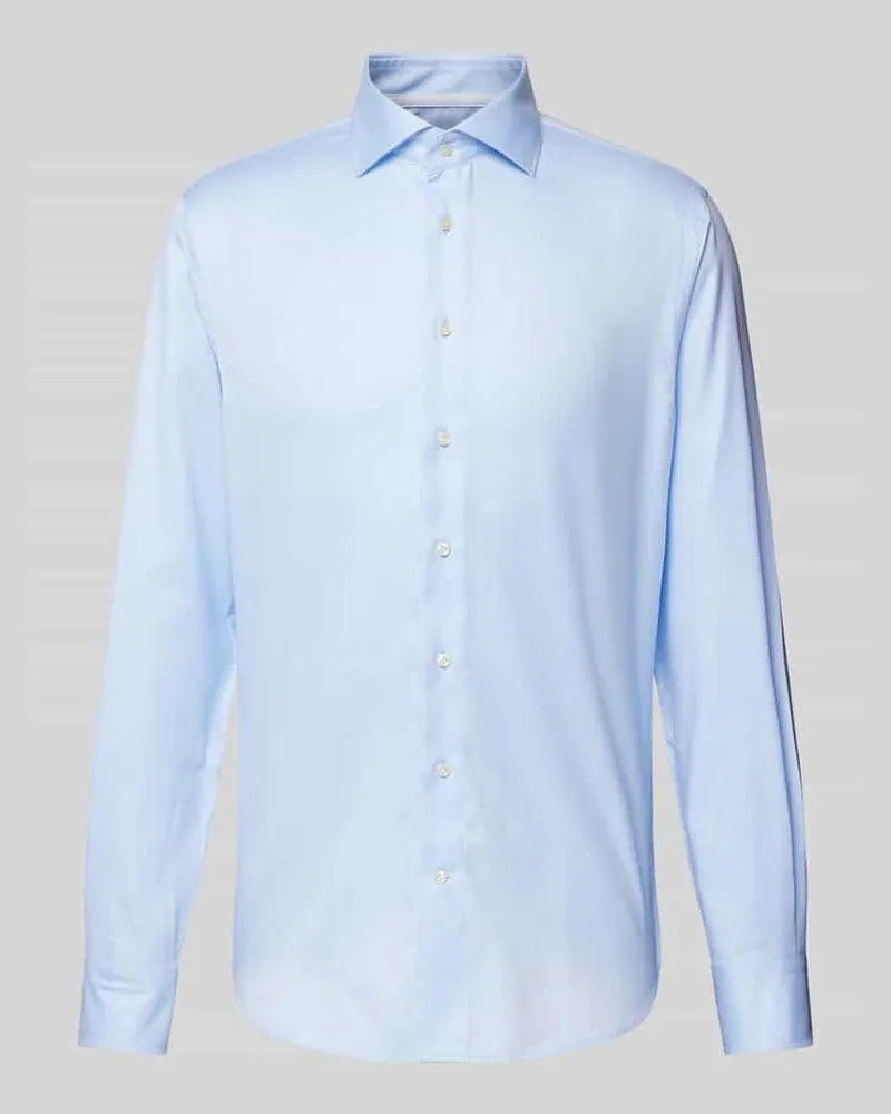Profuomo Slim Fit Business-Hemd mit Haifischkragen Bleu