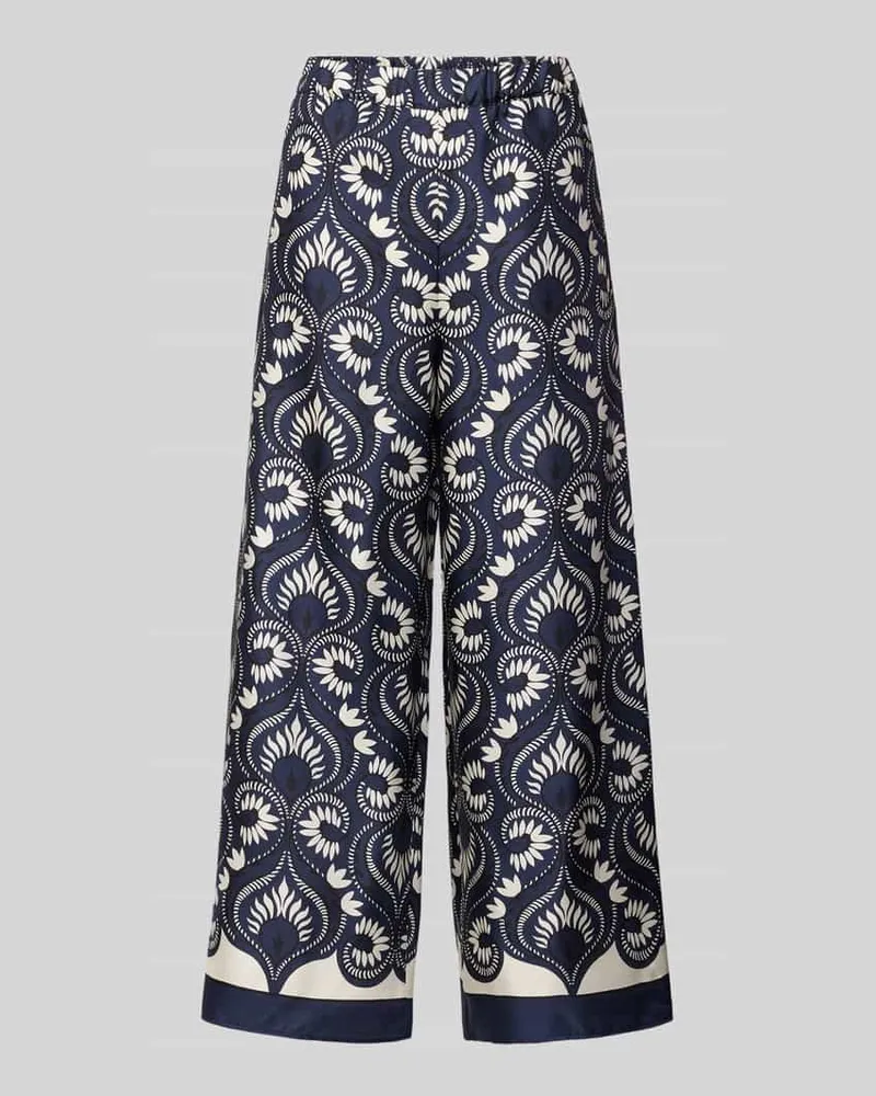 Max Mara Loose Fit Weite Hose aus reinen Seide Modell 'DOTTICO Marine