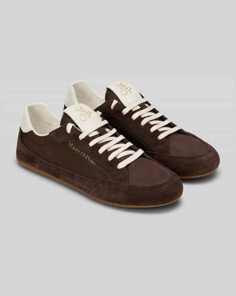 Marc O'Polo Sneaker aus echtem Leder Dunkelbraun