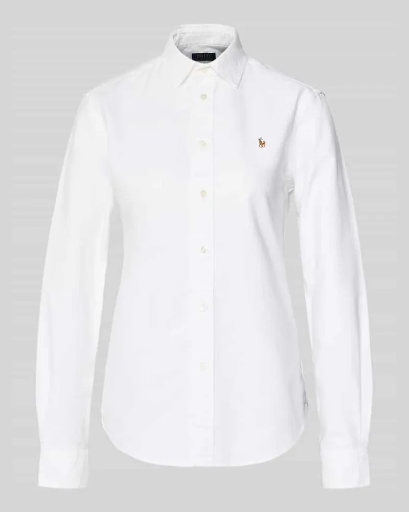 Ralph Lauren Hemdbluse mit Logo-Stitching Modell 'Kendal Weiss
