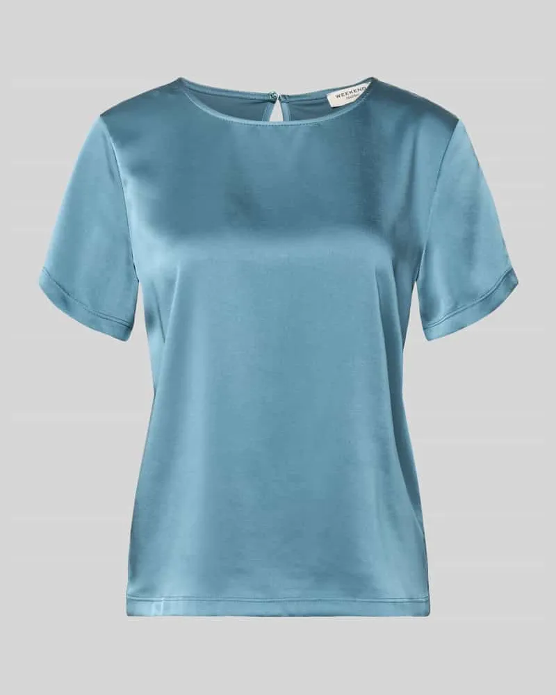 Max Mara Regular Fit T-Shirt aus Satin Modell 'GILBERT Petrol