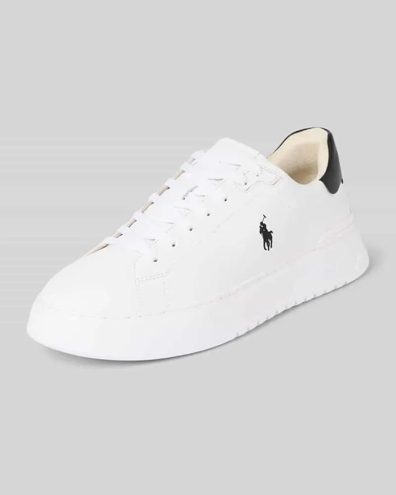 Ralph Lauren Sneaker aus Leder mit Label-Stitching Weiss