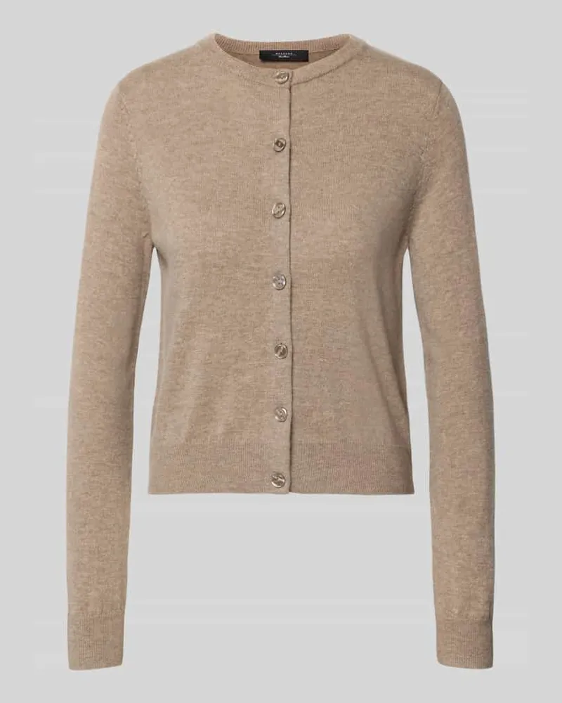 Max Mara Slim Fit Strickjacke aus Woll-Kaschmir-Mix Modell 'NEBBIA Taupe