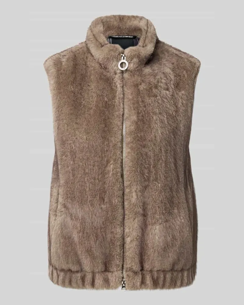 Fuchs Schmitt Regular Fit Weste aus Kunstfell Hellgrau
