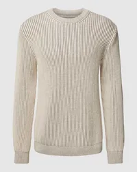 Armedangels Strickpullover in Two-Tone-Machart Modell 'ANDRAAS Beige