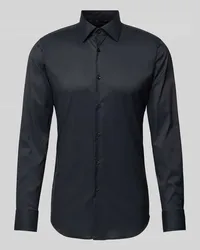 HUGO BOSS Slim Fit Businesshemd aus Feintwill mit Stretch-Anteil Black